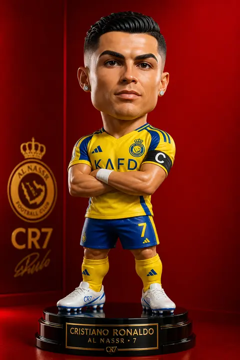 Hyper-detailed 3D collectible vinyl figurine of Cristiano Ronaldo reimagined as - AI生成图片 2