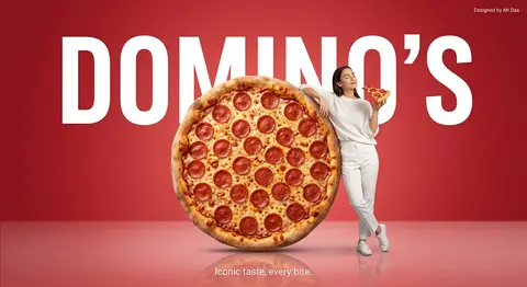 Minimalist commercial ad featuring oversized Domino’s Pepperoni Pizza, ultra-cle - AI生成图片 3
