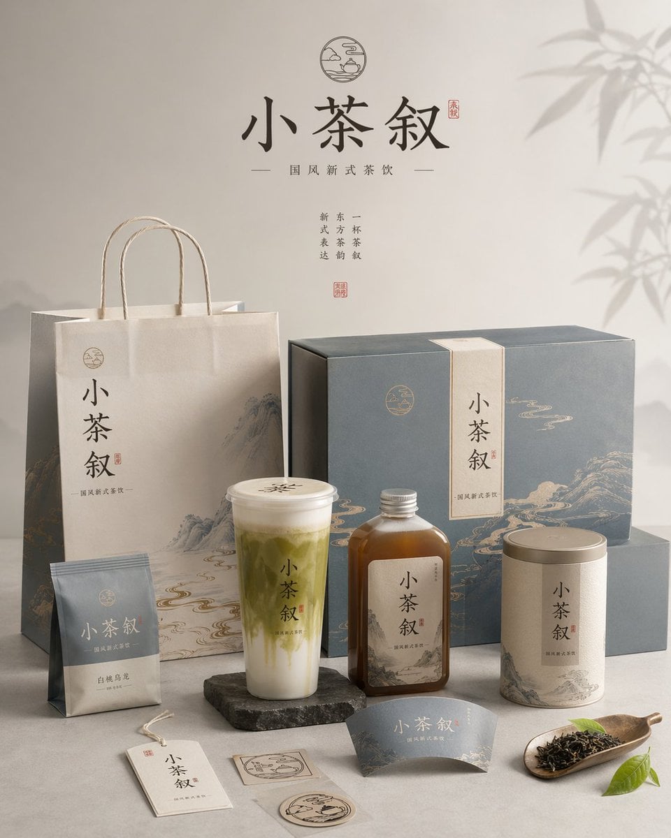 请为品牌[品牌名称]、类目为[品牌类目]创作一张高审美、高完成度的「品牌包装系统展示图」。这不是普通电商白底图，也不是单一产品图，而是一张具有品牌提案感、视觉识 - AI生成图片 4