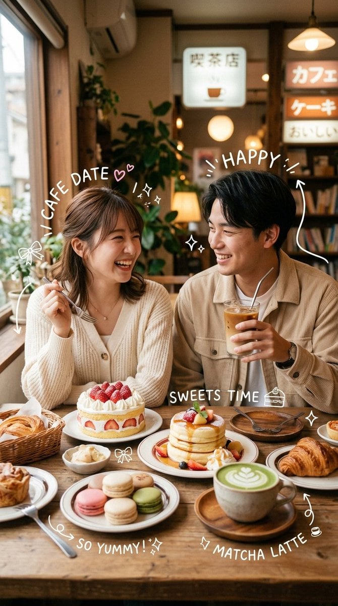 Ultra-realistic cozy Japanese-Korean café photography featuring a cute young [Ja - AI生成图片 3