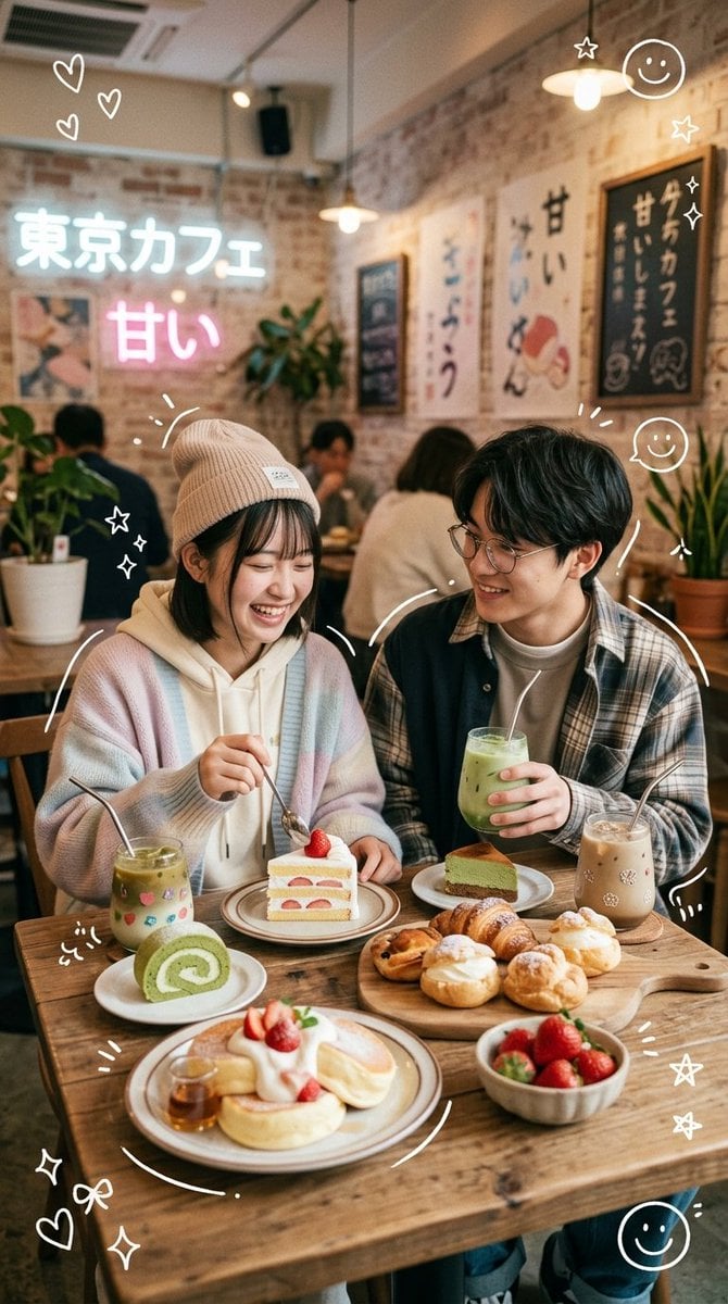 Ultra-realistic cozy Japanese-Korean café photography featuring a cute young [Ja - AI生成图片 4