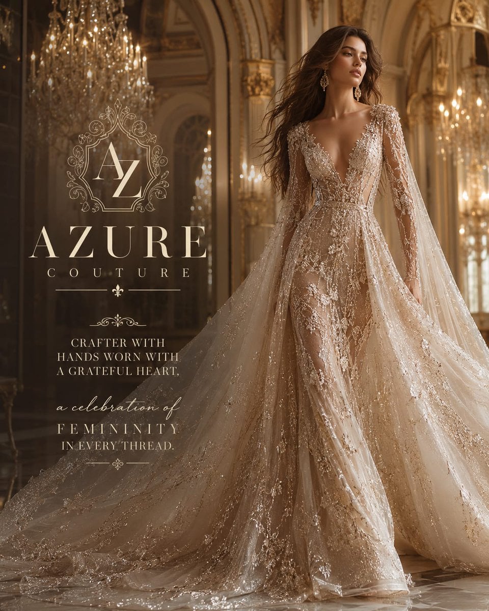Luxury haute couture bridal fashion campaign inspired by elite Vogue, Dior, Saby - AI生成图片 3