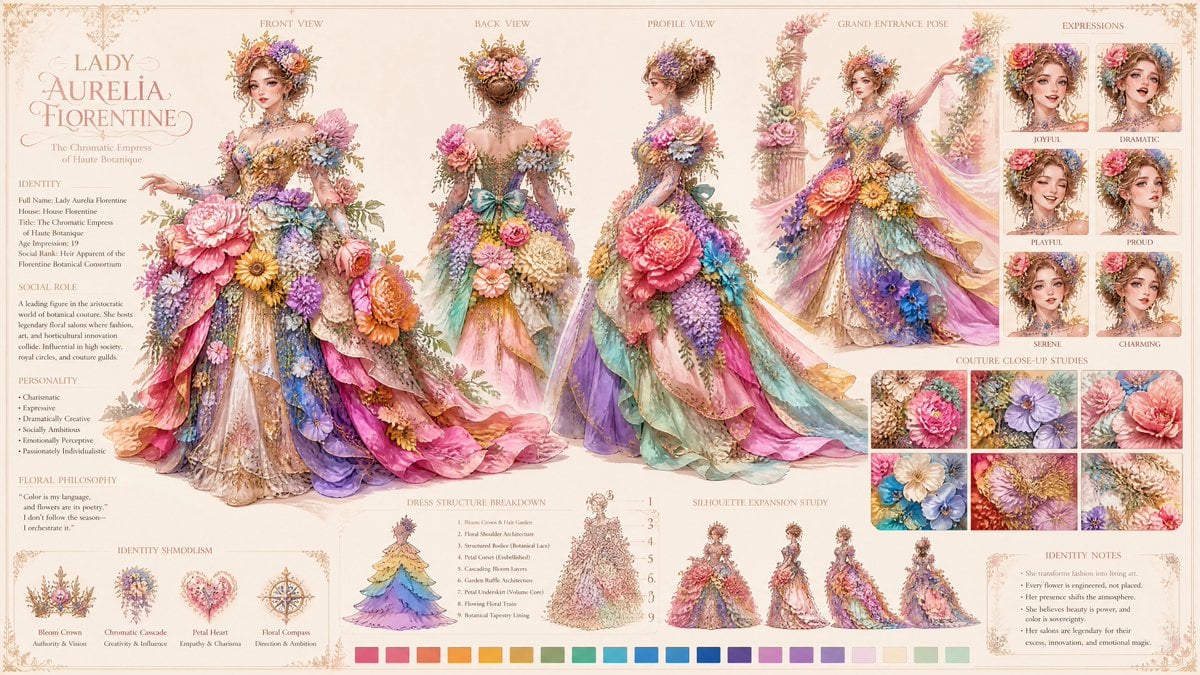Create a fully original, copyright-safe luxury identity board. This is a complet - AI生成图片 3