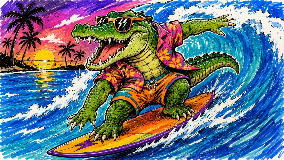 Hand-drawn marker illustration of [subject], bold black outlines, saturated vibr - AI生成图片 3