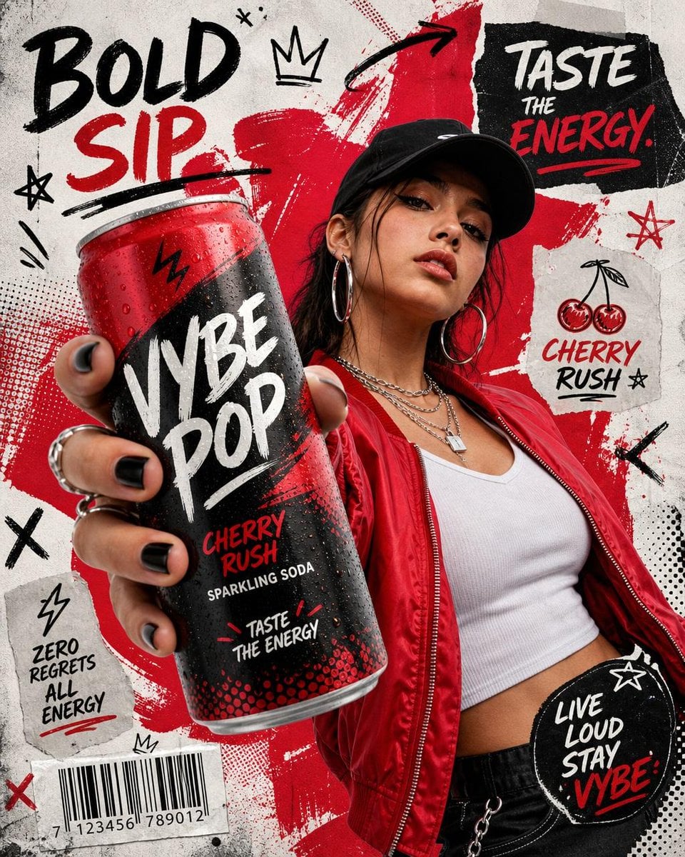 Ultra-realistic commercial beverage advertisement poster, low-angle wide lens pe - AI生成图片 2