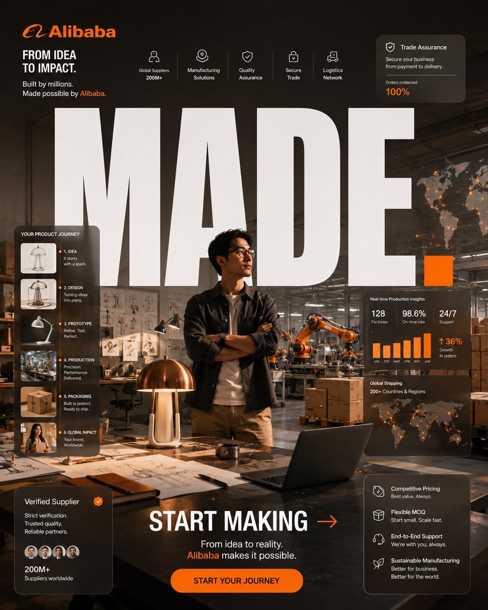 ALIBABA — “MADE.” FORMAT: 4:5 Vertical Premium Global Brand Campaign Ultra High - AI生成图片 4