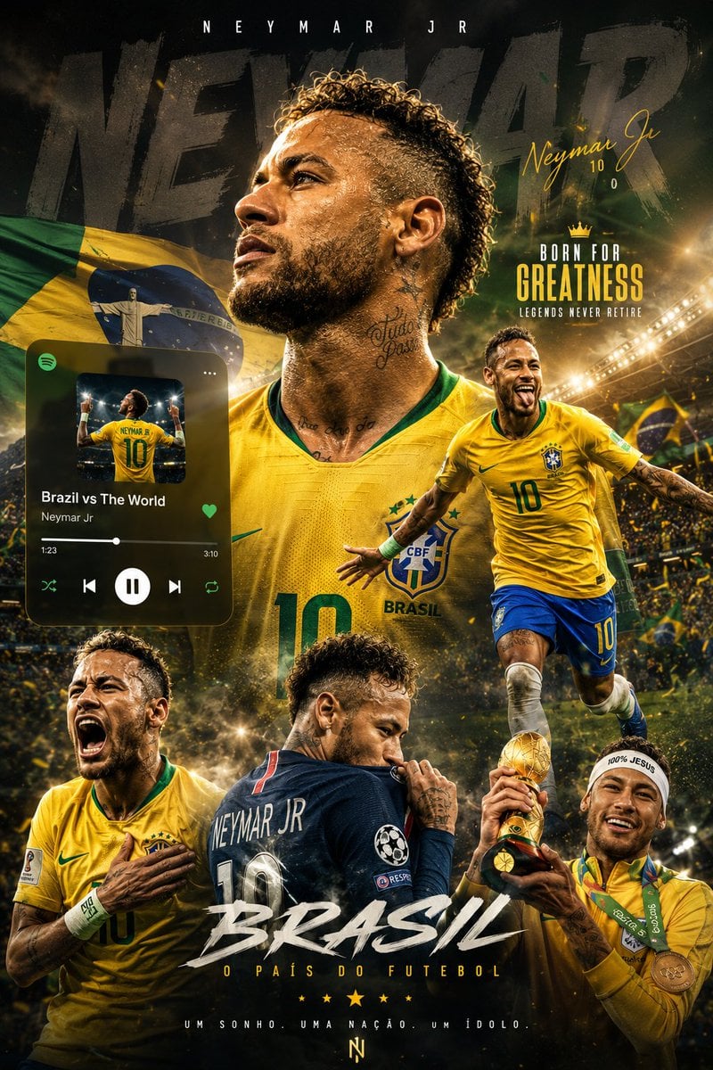 Create an ultra-realistic 8K football legend wallpaper in a premium Spotify × Ap - AI生成图片 2