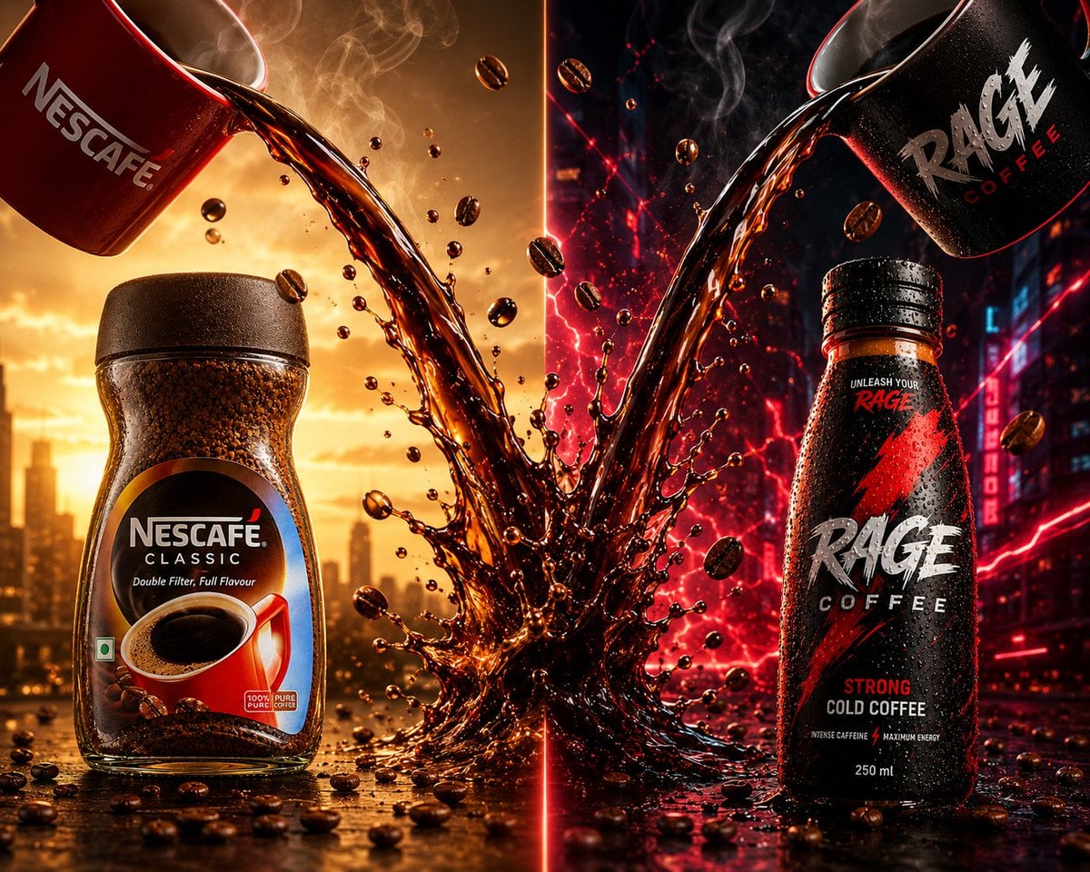 Ultra premium Nescafé coffee jar standing on a polished black marble platform, s - AI生成图片 3