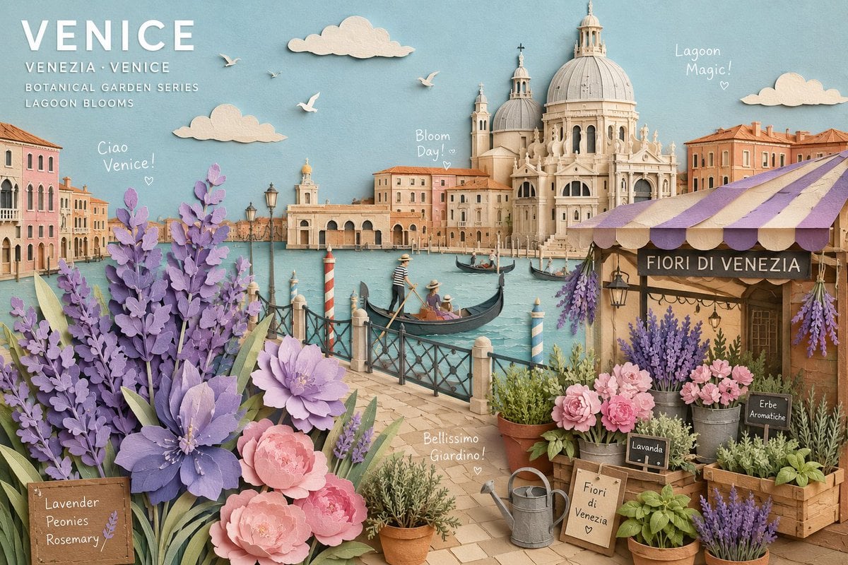 Create a museum-quality handcrafted 3D paper-collage botanical travel poster of - AI生成图片 4