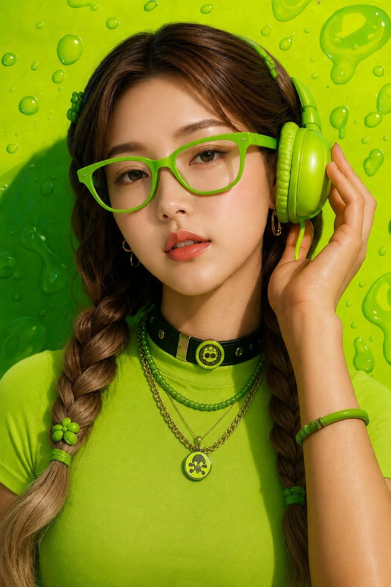 Ultra-realistic close-up fashion portrait of a young woman, centered composition - AI生成图片 2
